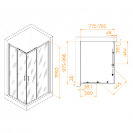 Душевой уголок RGW PA-246 800x1000