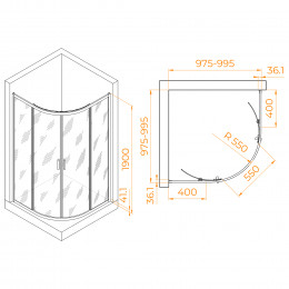 Душевой уголок RGW PA-51 1000x1000
