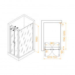 Душевой уголок RGW PA-144 (PA-104+Z-050-2+O-104) 700x1200