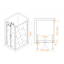 Душевой уголок RGW PA-144 (PA-104+Z-050-2+O-104) 900x1200