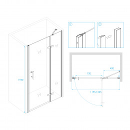 Душевая дверь RGW PA-07B R 1200