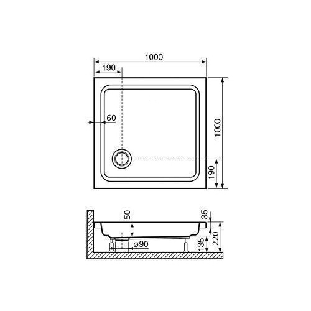 Комплект: Угол RGW PA-030B + поддон RGW STYLE