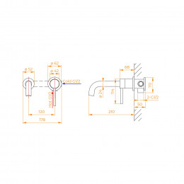 Смеситель встраиваемый с изливом RGW SP-47