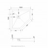 Душевой поддон трапеция RGW ST/T-G Графит  1000x1000