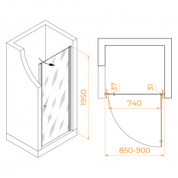 Душевая дверь Dolphin TN-03 900