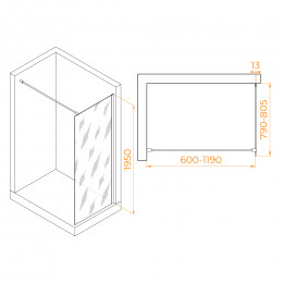 Душевая перегородка RGW WA-010B 800