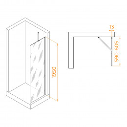 Душевая перегородка RGW WA-110B 600