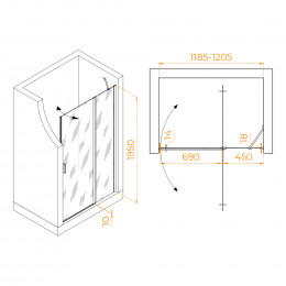 Душевая дверь RGW LE-004 1200