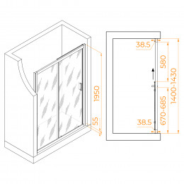 Душевая дверь RGW PA-016 1400