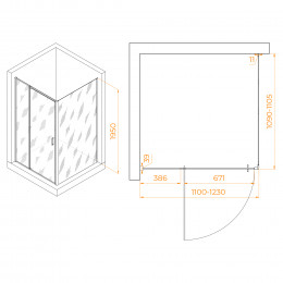 Душевой уголок RGW PA-078 (RGW PA-008 + Z-050-2) 1100x1100