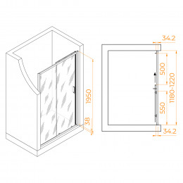 Душевая дверь RGW PA-14W 1200