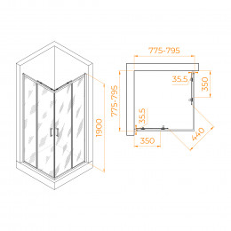 Душевой уголок RGW PA-31B 800x800
