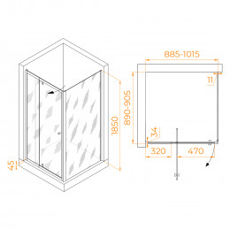 Душевой уголок RGW PA-32 (PA-02 + Z-050-1) 900x900