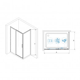 Душевой уголок RGW LE-41-1 (LE-12 + Z-060-2) 1000x1000