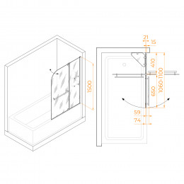 Шторка на ванну, RGW SC-04