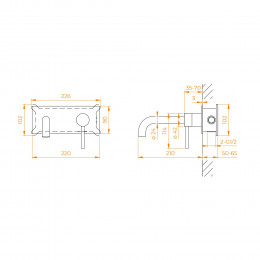 Смеситель с изливом встраиваемый RGW SP-45-11B