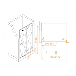 Душевая дверь RGW SV-004Gr 1100