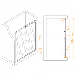 Душевая дверь RGW TO-14 1600