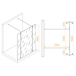Душевая перегородка RGW WA-052W (WA-016W+2Z-071W) 1000