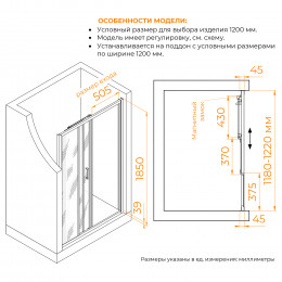 Душевая дверь RGW CL-111 1200