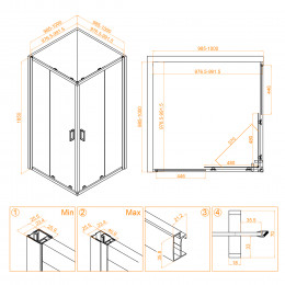 Душевой уголок RGW CL-34 1000x1000