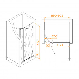 Душевая дверь RGW HO-012B 900