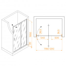 Душевая дверь RGW LE-103 1200
