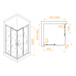 Душевой уголок RGW PA-31B 900x900