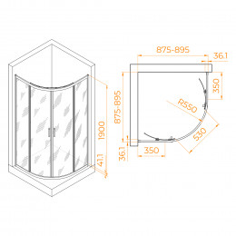 Душевой уголок RGW PA-51B 900x900