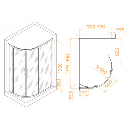 Душевой уголок RGW PA-61 800x1200
