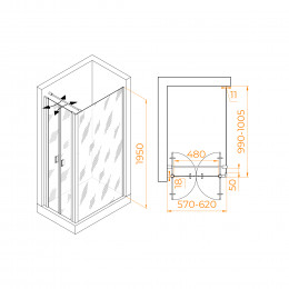 Душевой уголок RGW PA-144 (PA-104+Z-050-2+O-104) 600x1000