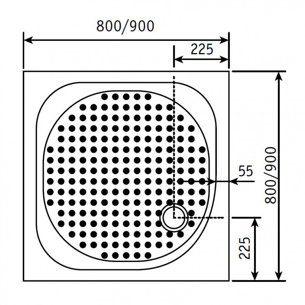 Душевой поддон квадратный RGW LUX/TN  800x800