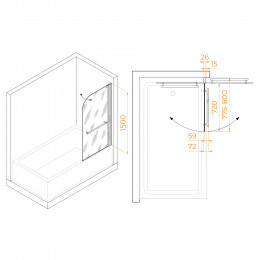 Шторка на ванну, RGW SC-06