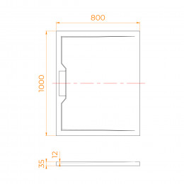 Душевой поддон прямоугольный RGW STE MW Белый мрамор  800x1000