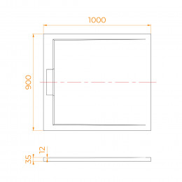 Душевой поддон прямоугольный RGW STL MB Черный мрамор  900x1000