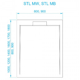 Душевой поддон квадратный RGW STL MW Белый мрамор  800x800