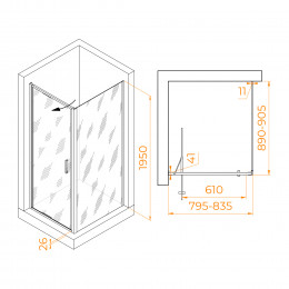 Душевой уголок RGW SV-145 800x900