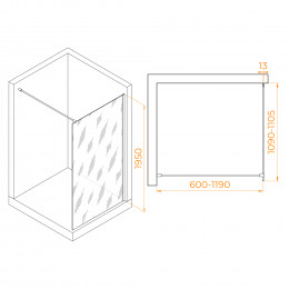 Душевая перегородка RGW WA-010 1100