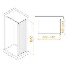 Душевая перегородка RGW WA-08B 600