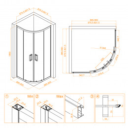 Душевой уголок RGW CL-54B 900x900