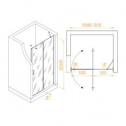 Душевая дверь RGW HO-014 1100