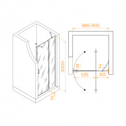 Душевая дверь RGW HO-014 900