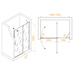 Душевая дверь RGW LE-004 1300