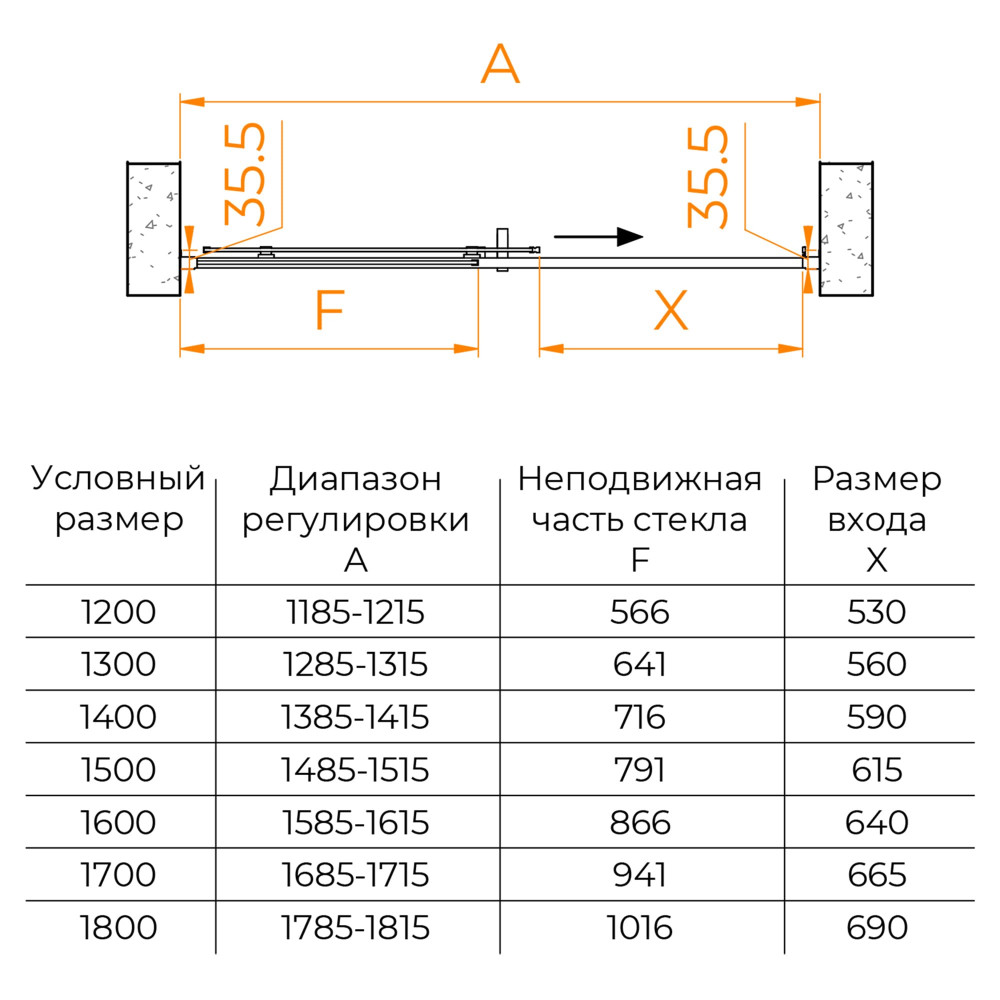 Душевая дверь RGW PA-017 1200