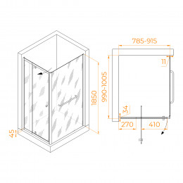 Душевой уголок RGW PA-44-1 (PA-02 + Z-060-1) 800x1000