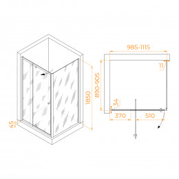 Душевой уголок RGW PA-44 (PA-02 + Z-050-1) 1000x900