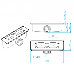 Душевой поддон квадратный RGW STL-W Белый 900x900