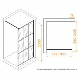 Душевая перегородка RGW WA-011B 1000