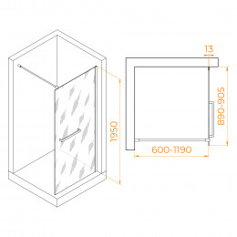 Душевая перегородка RGW WA-041B 900