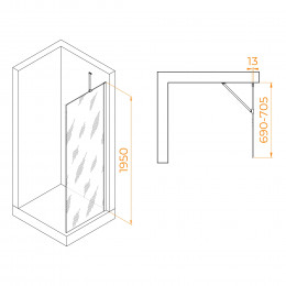Душевая перегородка RGW WA-110B 700
